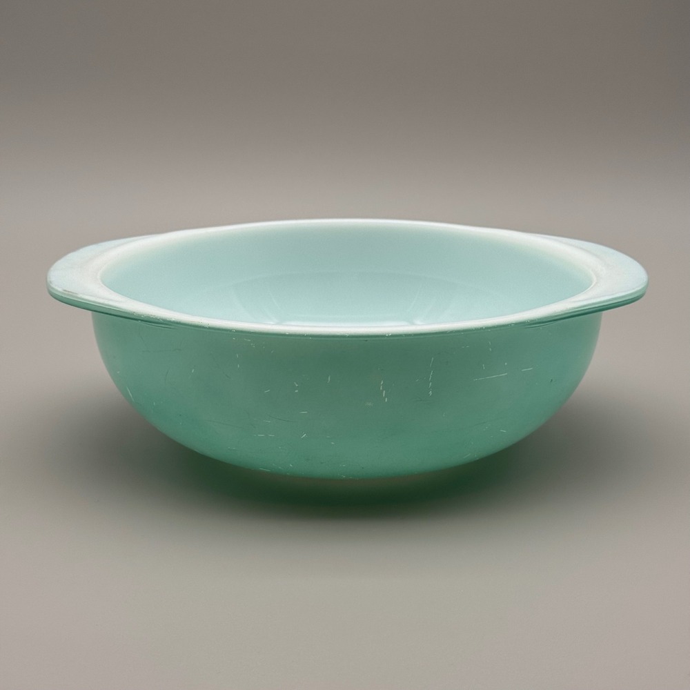 Vintage Pyrex Teal 024 2 QT Round Casserole Dish Bowl Made In USA‎